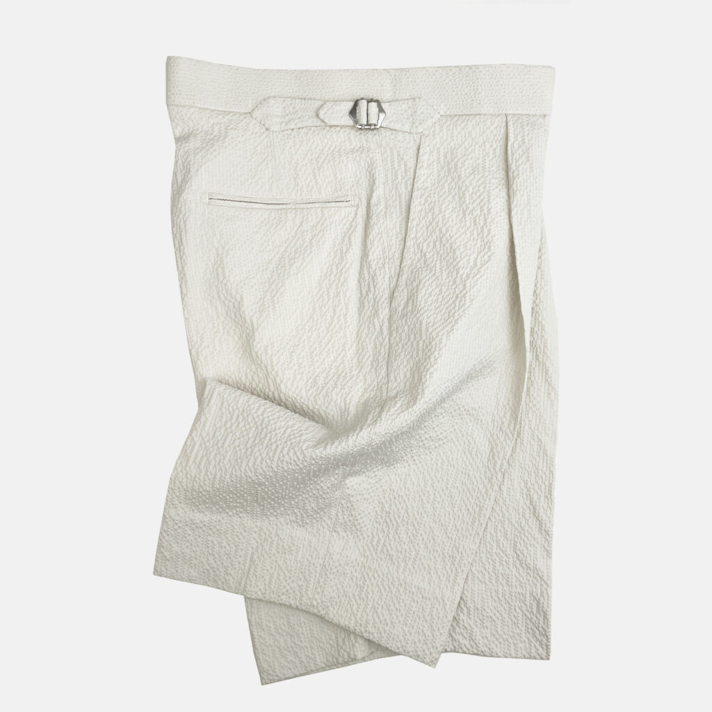 Cream Seersucker Shorts