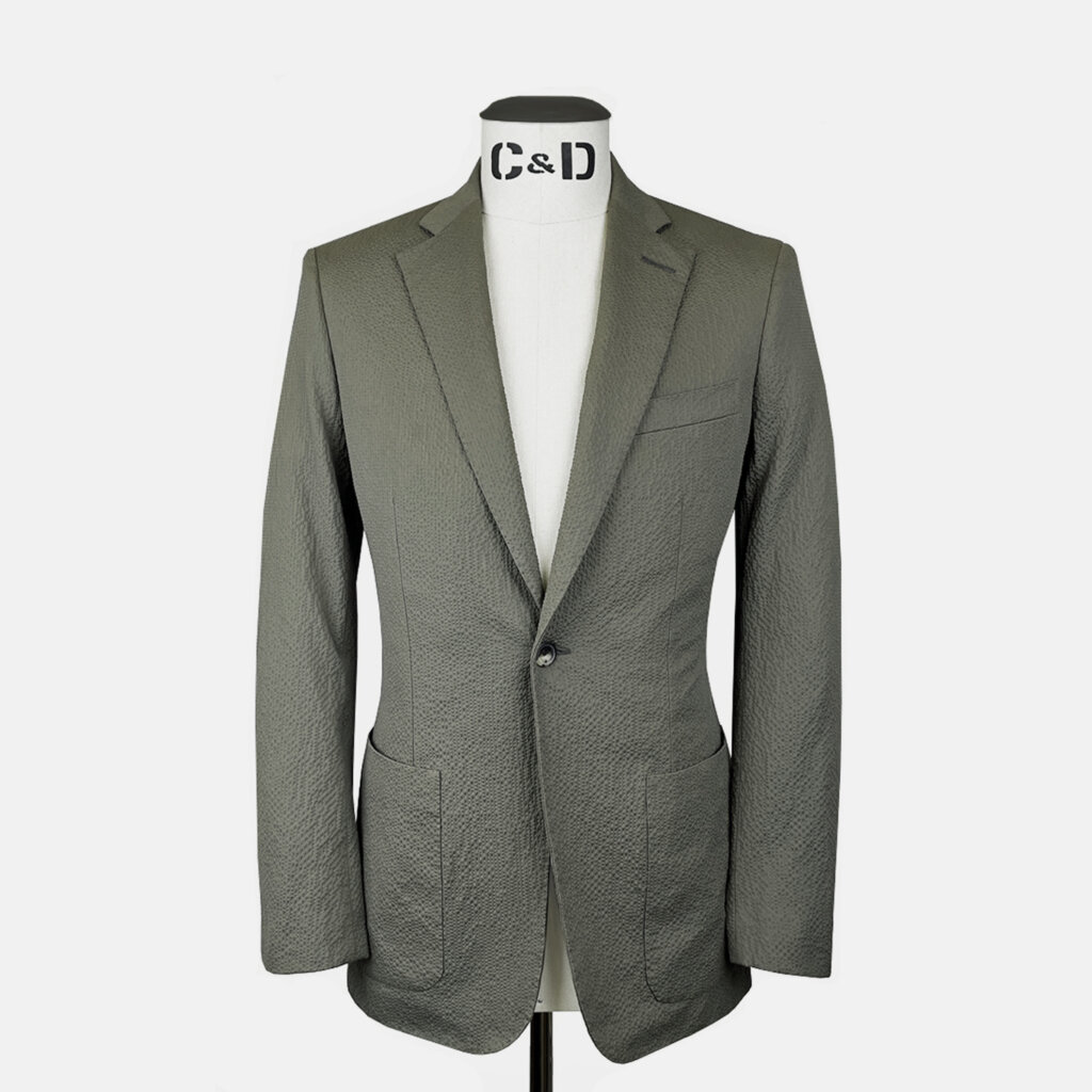 Olive Green Seersucker Jacket