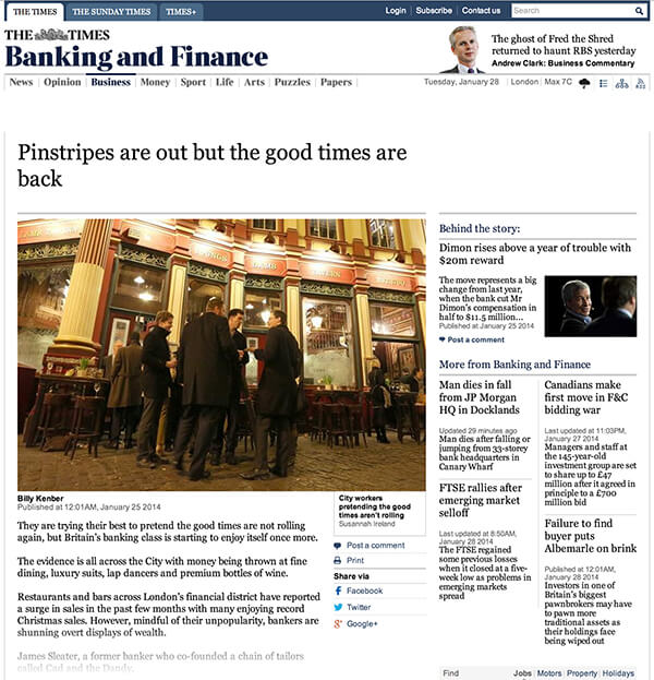 Business Suits in The Times Article Business Suits in The Times Article