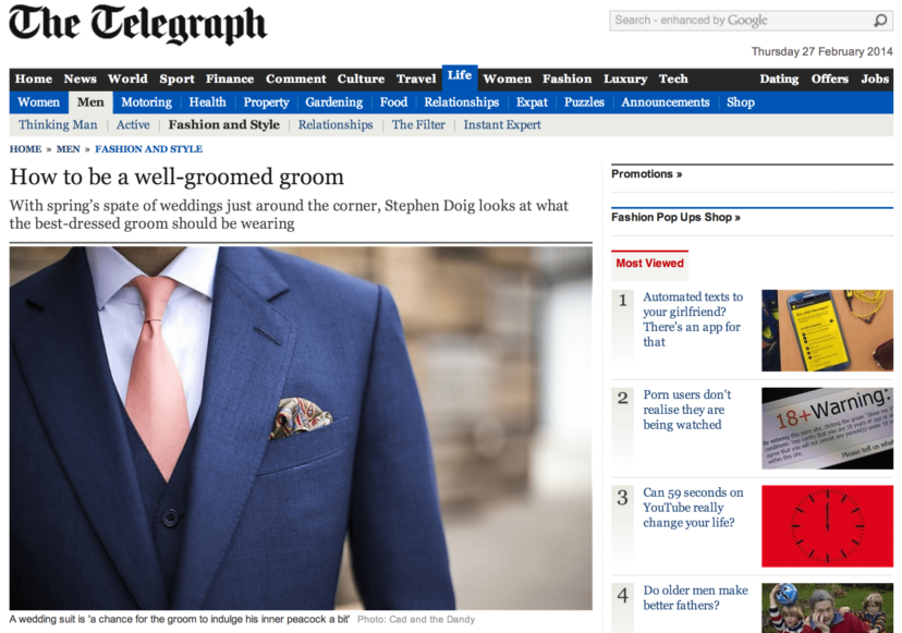 blog_telegraph_03.14 cad and the dandy in the telegraph newspaper