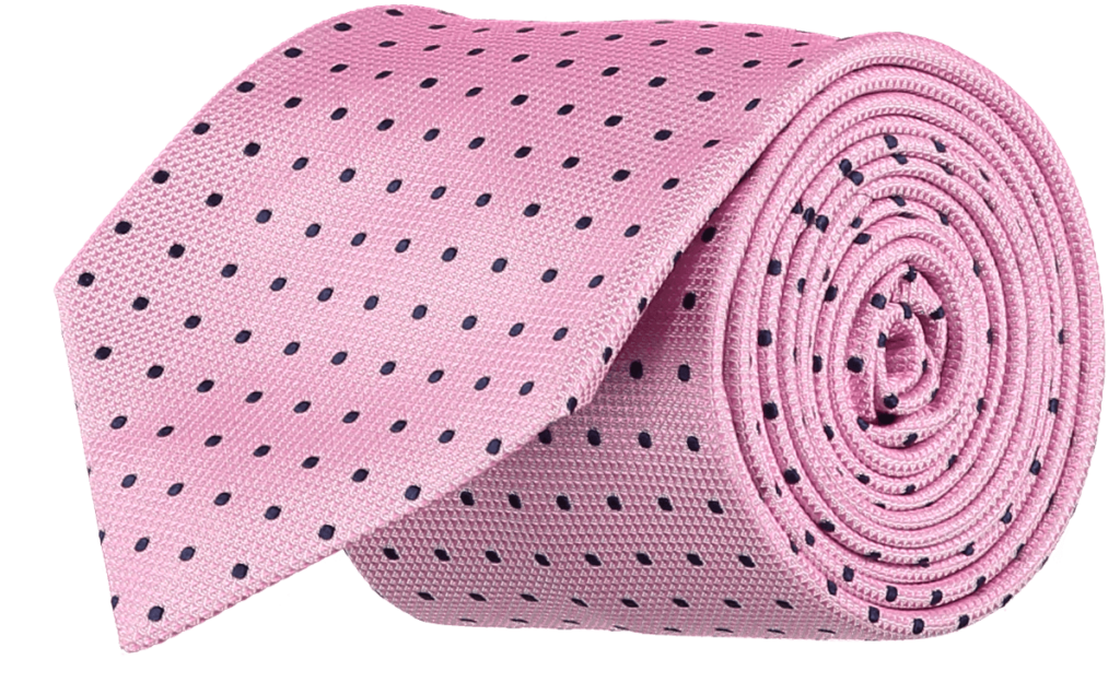 menswear-accessories-tie-silk-pink-navy-spots-1 Cad & The Dandy Silk Pink and Navy Spotted Tie