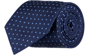 menswear-accessories-tie-silk-navy-sky-blue-spots-1 Cad & The Dandy Silk Blue Spotted Tie