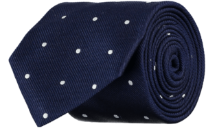 menswear-accessories-tie-silk-repp-navy-white-spots-1 Cad & The Dandy Silk Repp Spotted Tie