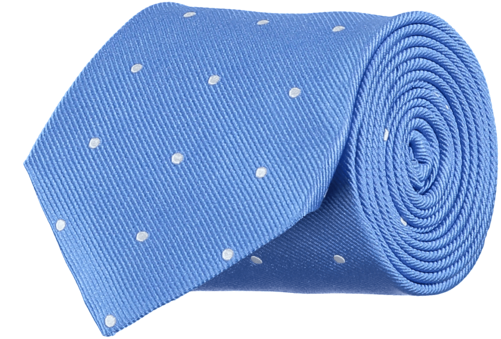 menswear-accessories-tie-silk-repp-blue-white-spots-1 Cad & The Dandy Silk Repp Blue and White Spotted Tie