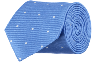 menswear-accessories-tie-silk-repp-blue-white-spots-1 Cad & The Dandy Silk Repp Blue and White Spotted Tie