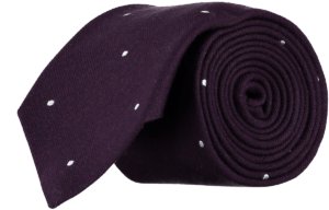 menswear-accessories-tie-wool-silk-plum-white-spots-1 Cad & The Dandy Wool and Silk Spotted Tie