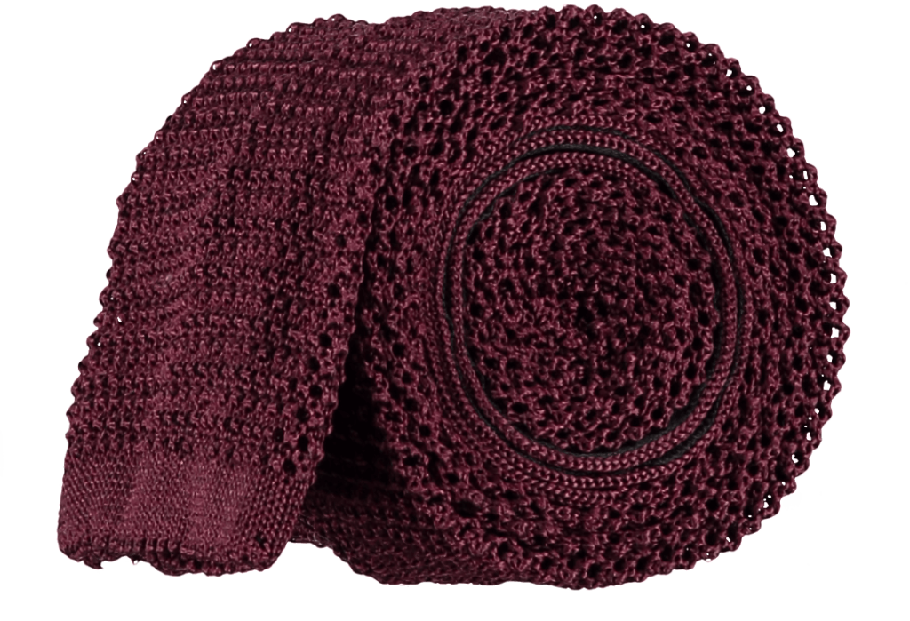 menswear-accessories-unlined-knitted-tie-claret-1 Cad & The Dandy Unlined Knitted Tie in Claret