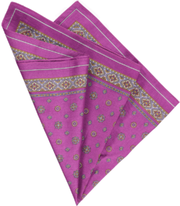 cotton pocket square in purple foulard cotton pocket square in purple foulard