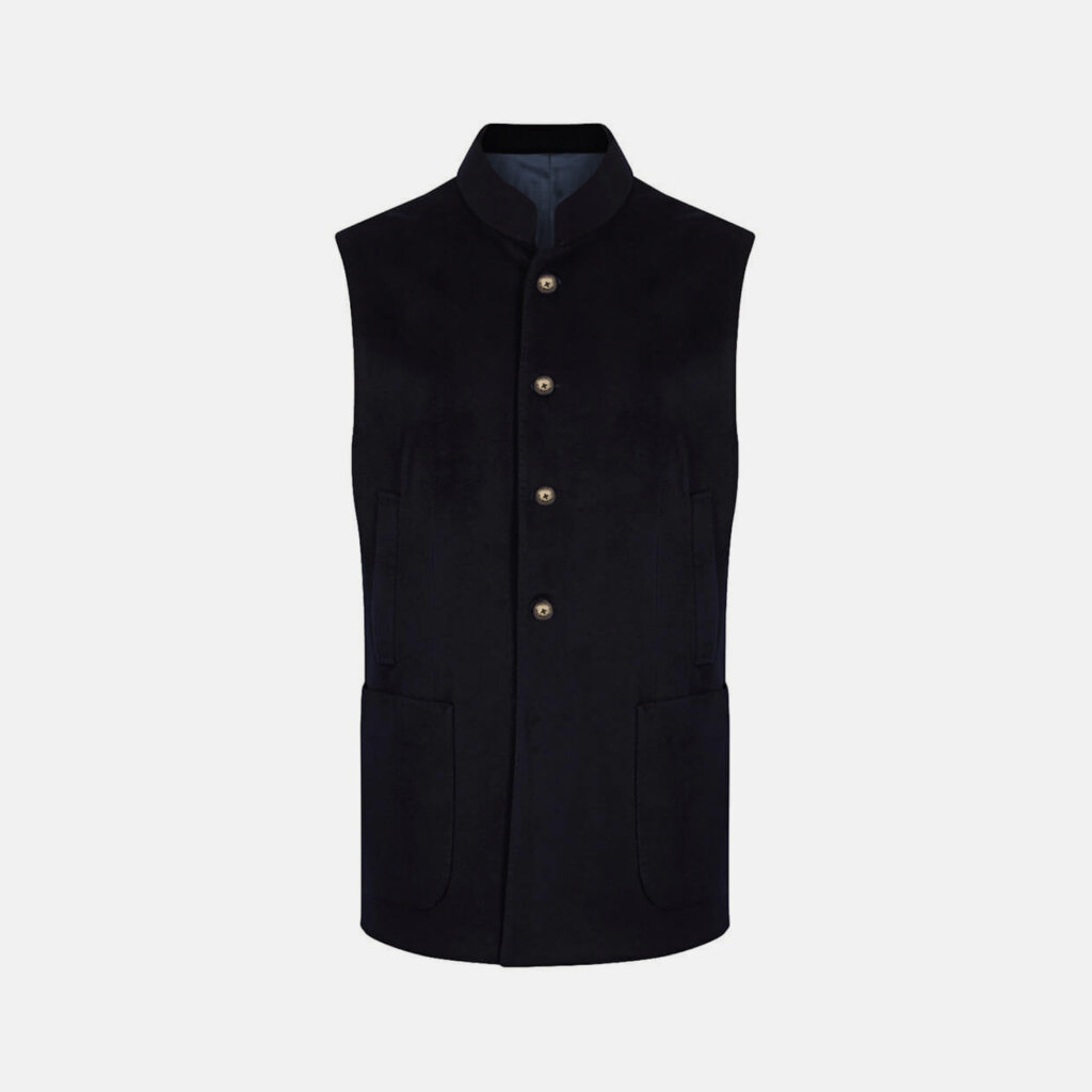 Navy Wool Gilet
