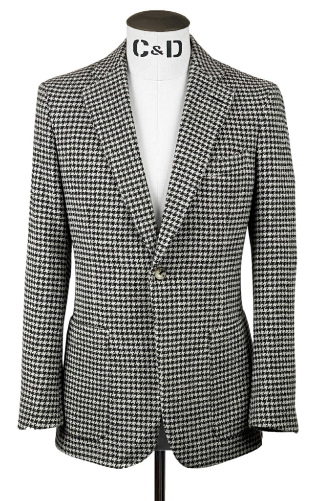 Cream Houndstooth Wool Mix Jacket